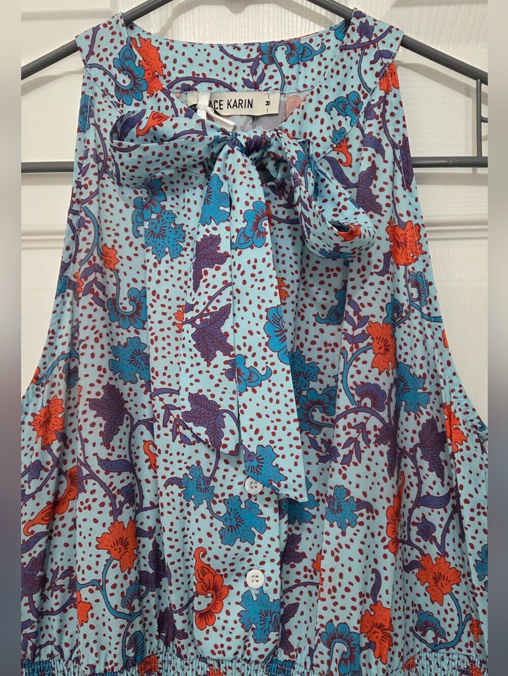 Grace Karin Summer Dress Halter Neck Sleeveless Button Down High Waist Size Med - Picture 4 of 13
